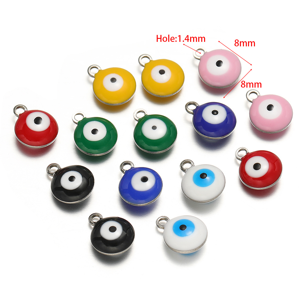 20 ピース/ロット防水ステンレス鋼エナメル邪眼チャームネッ - Hoop Earrings のレビューと価格