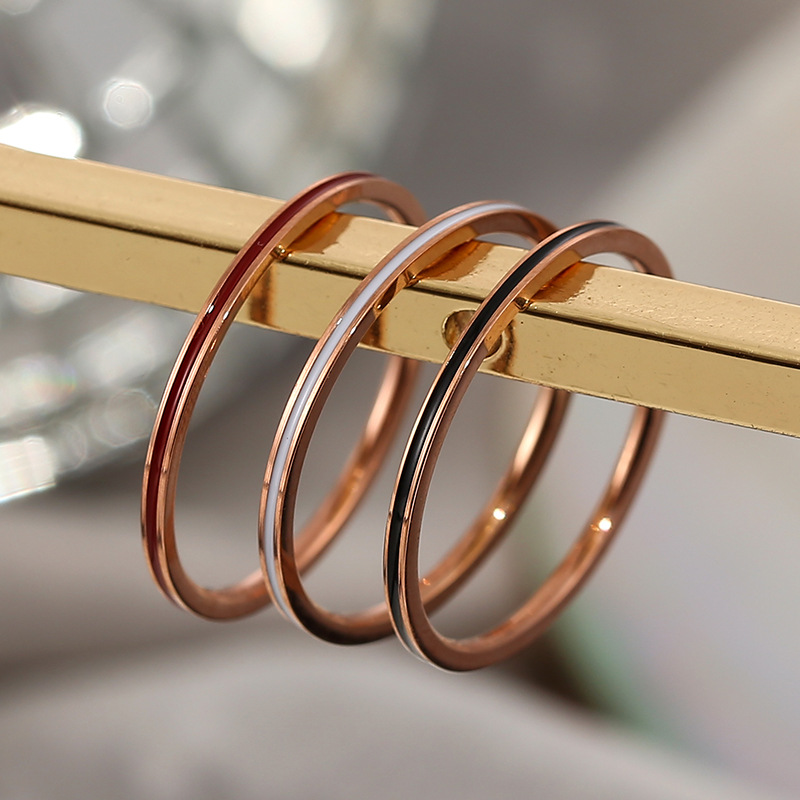 チタン鋼ローズゴールドカラー1mm薄型リング レディース テ - Titanium Steel Ring のレビューと価格