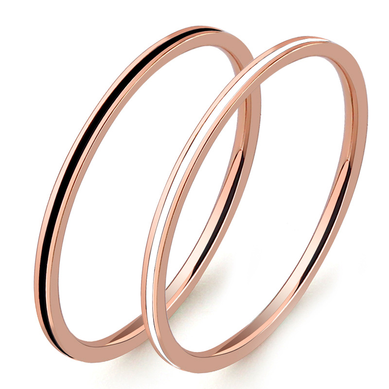 チタン鋼ローズゴールドカラー1mm薄型リング レディース テ - Titanium Steel Ring のレビューと価格