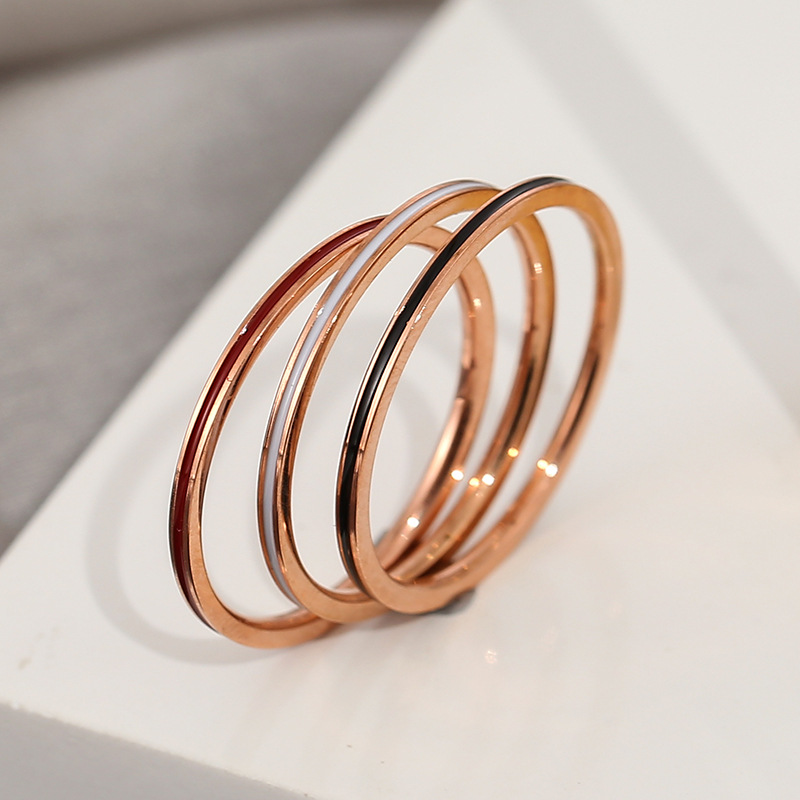 チタン鋼ローズゴールドカラー1mm薄型リング レディース テ - Titanium Steel Ring のレビューと価格
