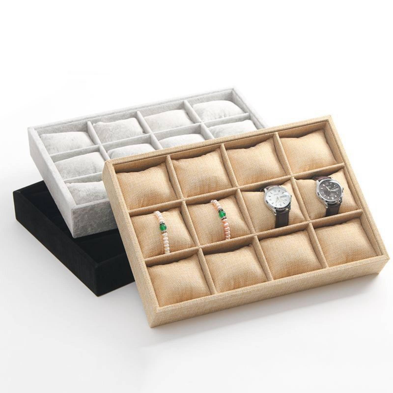 ファブリック製ジュエリーホルダー、オープン型腕時計ディスプレ - Watches Jewelry Holder のレビューと価格