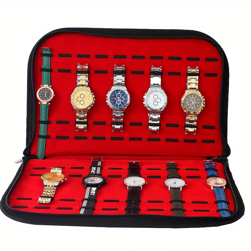 20 スロット時計収納バッグ便利な旅行用時計ポーチメンズ時計 - Jewelry Box Organizer Watches のレビューと価格