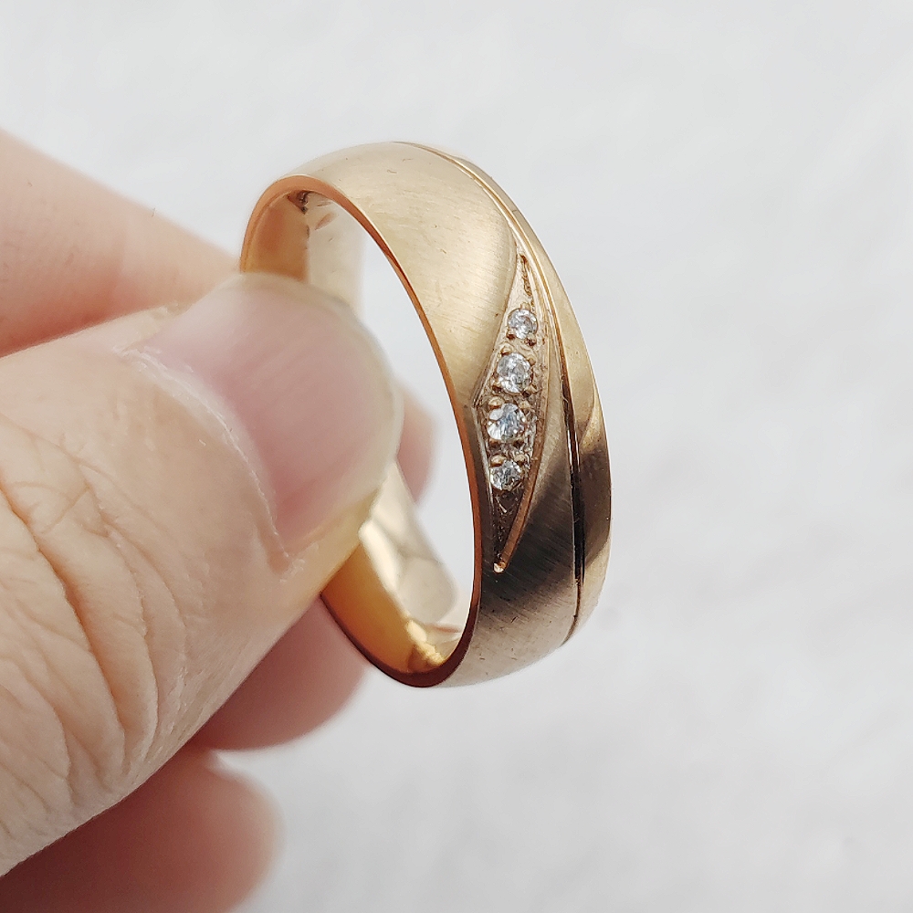 18Kピンクゴールドメッキのカップルセット,恋人のための結婚 - Titanium Steel Ring のレビューと価格