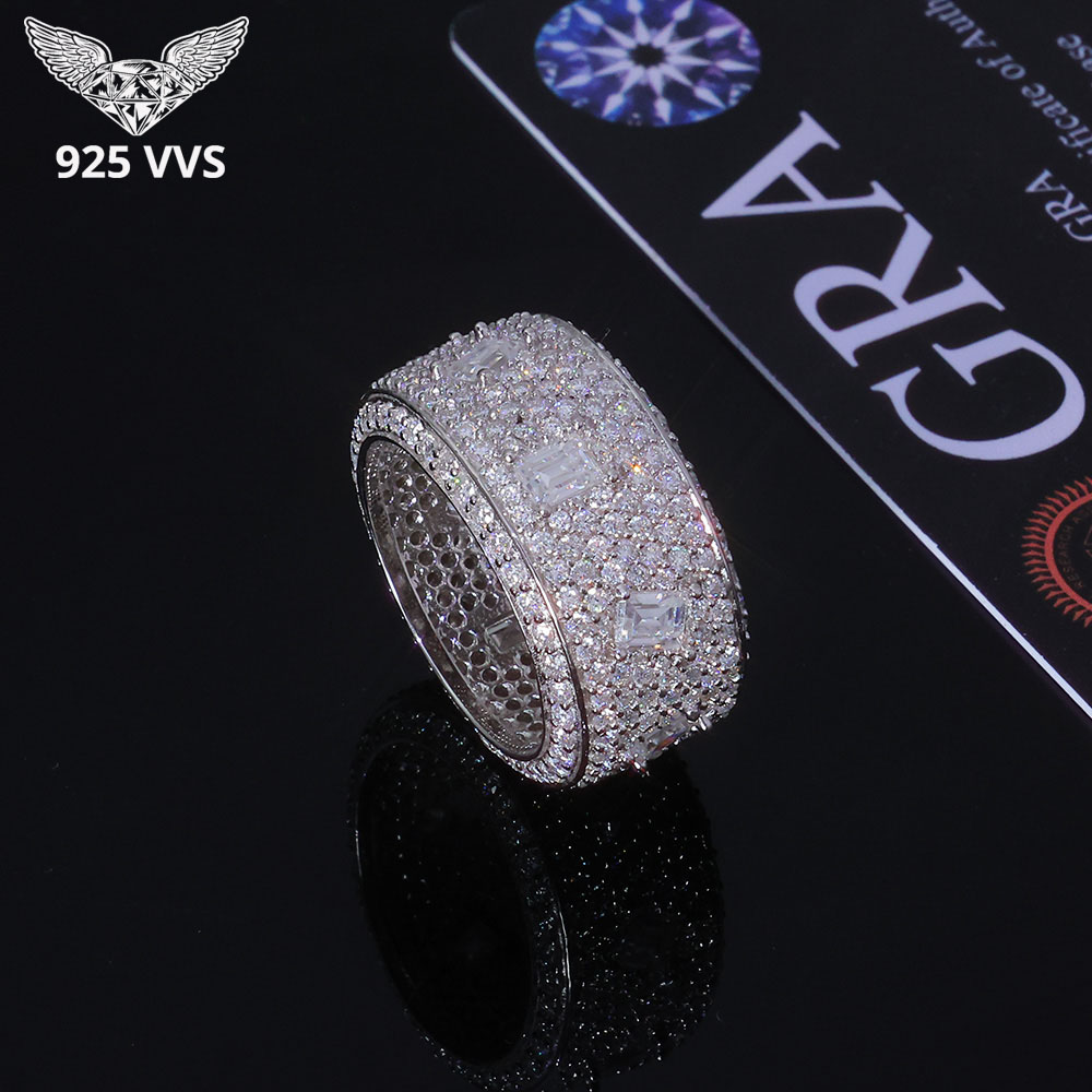 925 VVS モアサナイトリング ヒップホップジュエリー  - Moissanite Ring のレビューと価格