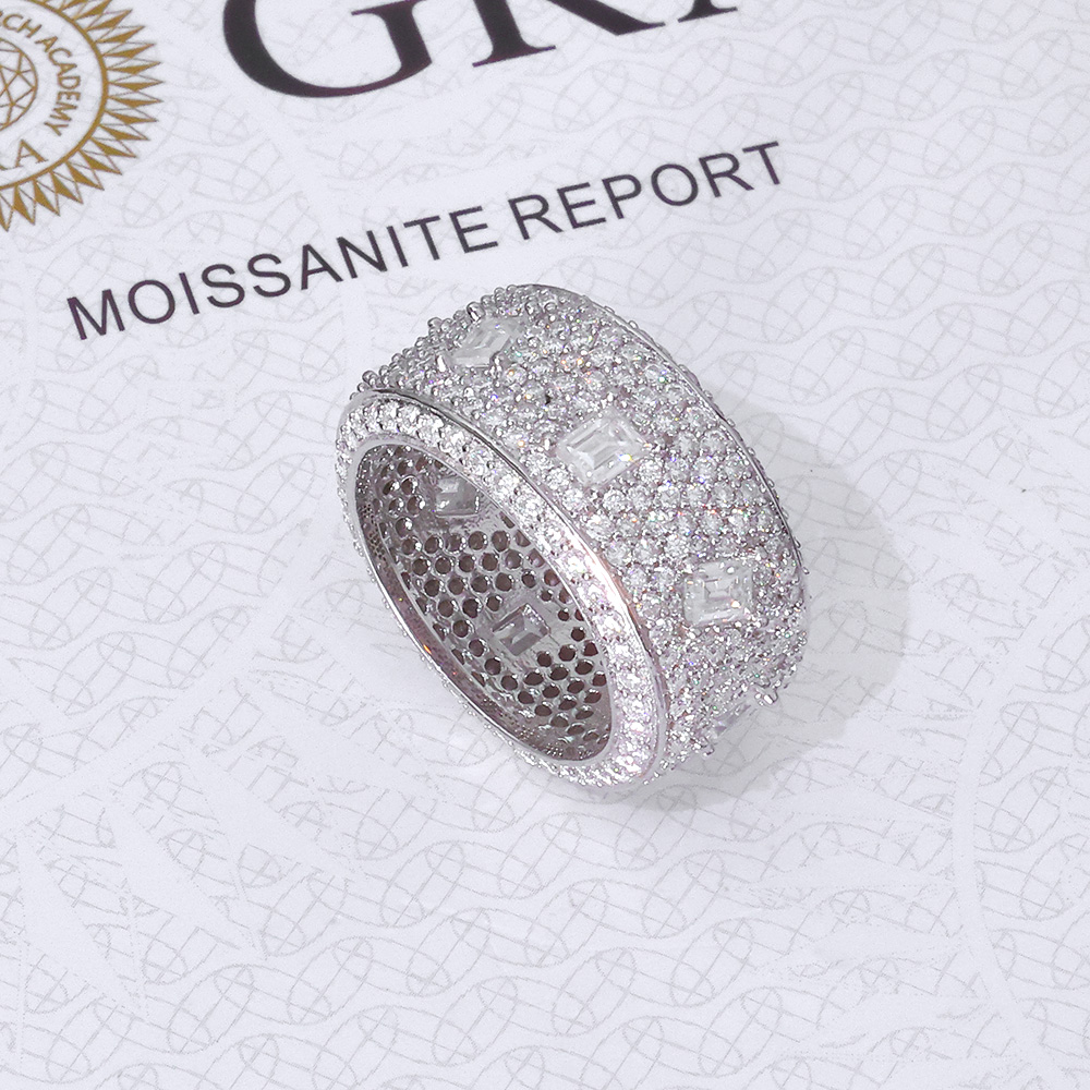 925 VVS モアサナイトリング ヒップホップジュエリー  - Moissanite Ring のレビューと価格
