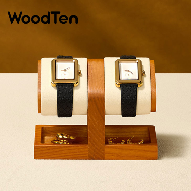 WoodTen ウォッチディスプレイスタンド 木製腕時計ラッ - Watches Jewelry Holder のレビューと価格