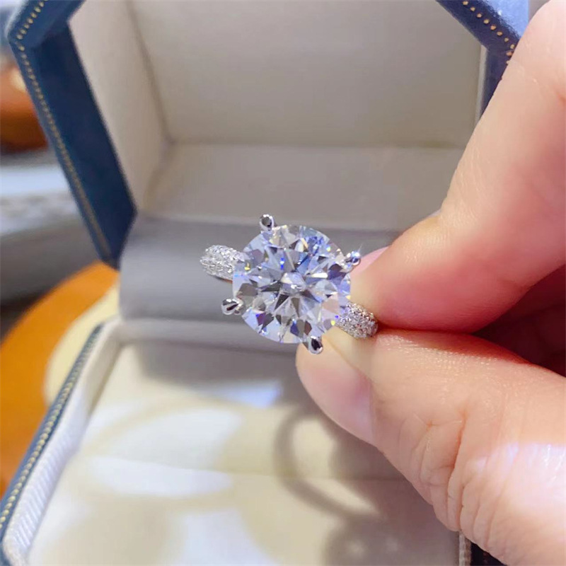 女性用モアッサナイトリングvvs1,シルバー925光沢,ダイ - Moissanite Ring のレビューと価格