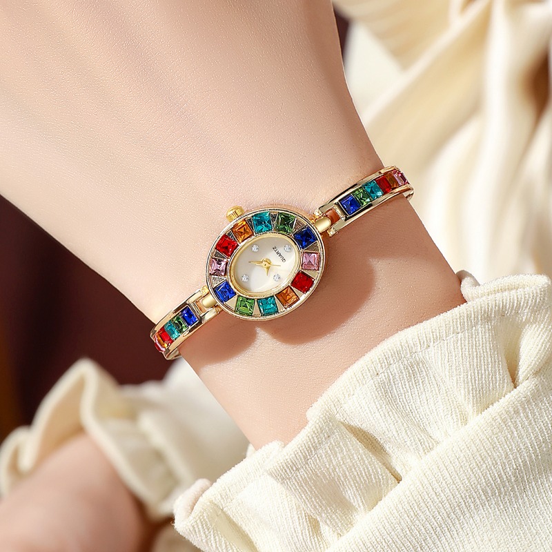 2 個のエレガントなカラフルなラインストーン女性用クォーツ時 - Jewelry Box Organizer Watches のレビューと価格