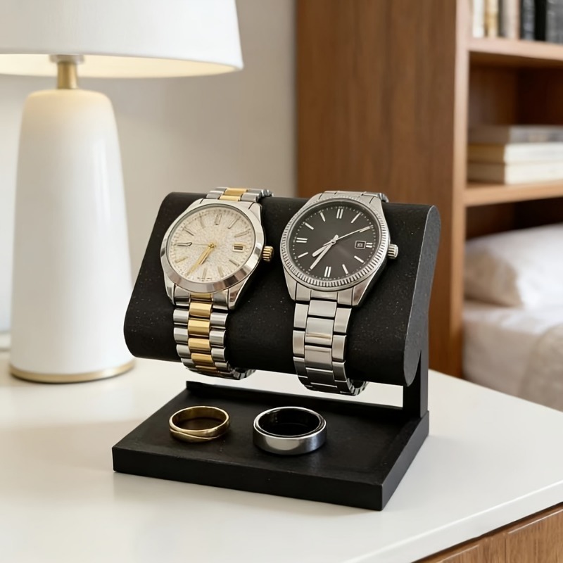 デュアルウォッチジュエリーディスプレイスタンド、つや消し卓上 - Watches Jewelry Holder のレビューと価格