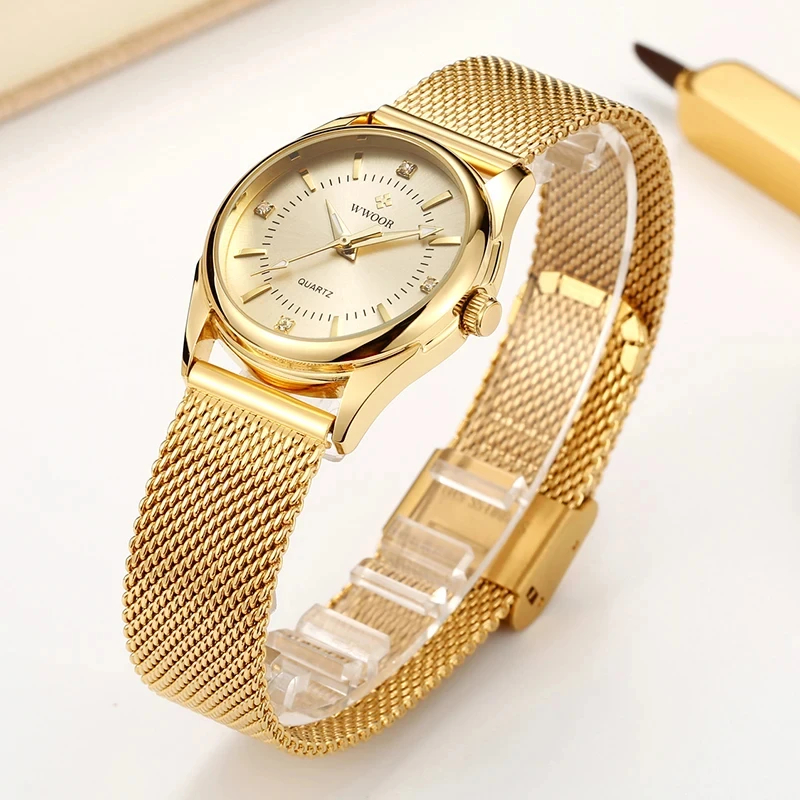 WWOOR 高級ブランドドレスゴールド腕時計レディースエレガ - Jewelry Diamond Watches のレビューと価格