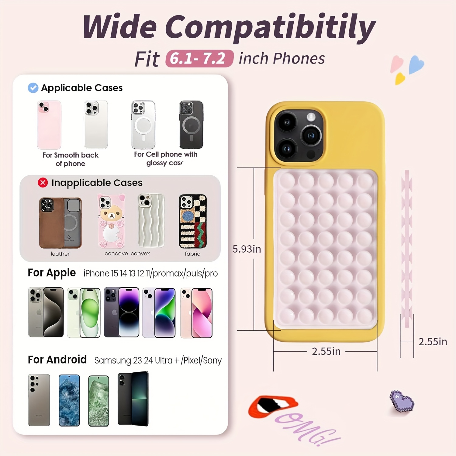 2個入り両面シリコン吸盤式スマホスタンド iPhone/An - Watches & Jewelry Tsukiu のレビューと価格