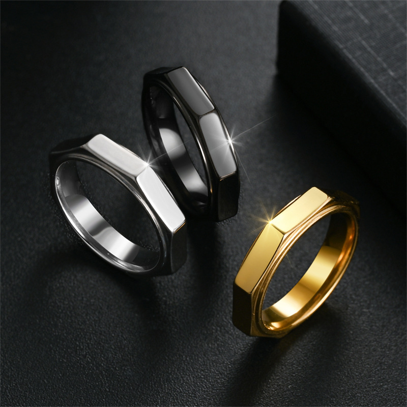 5 ミリメートルファッション六角チタン鋼リングナット形状不安 - Titanium Steel Ring のレビューと価格