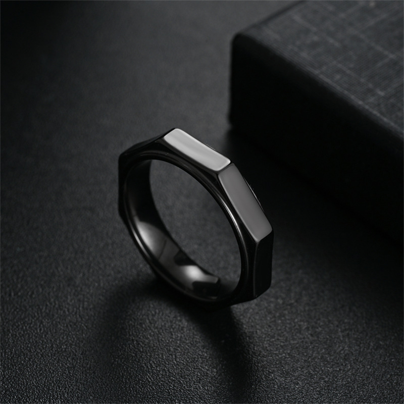 5 ミリメートルファッション六角チタン鋼リングナット形状不安 - Titanium Steel Ring のレビューと価格
