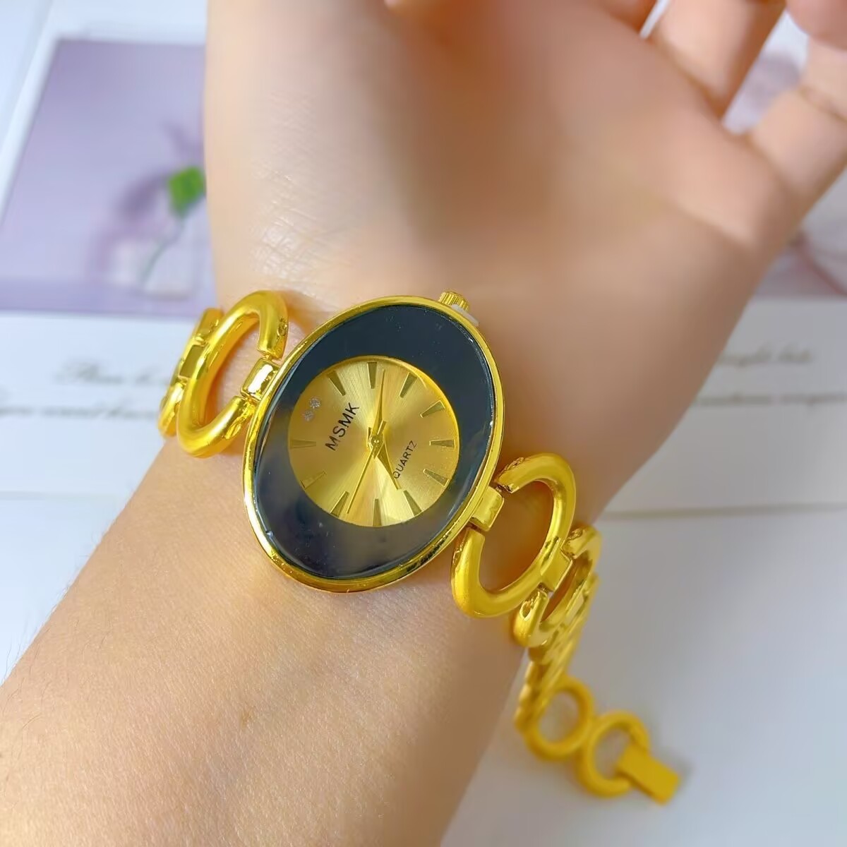 新しいアメリカン 24K ゴールドメッキ腕時計ウェディングパ - Jewelry With Watches のレビューと価格