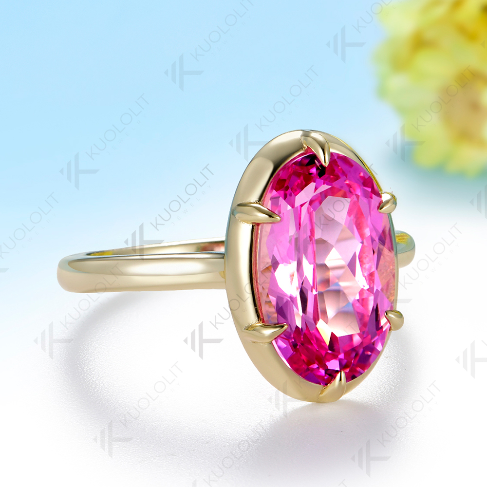 5.5カラット ペアカット ラボグロウン ピンクサファイア  - Moissanite Ring のレビューと価格