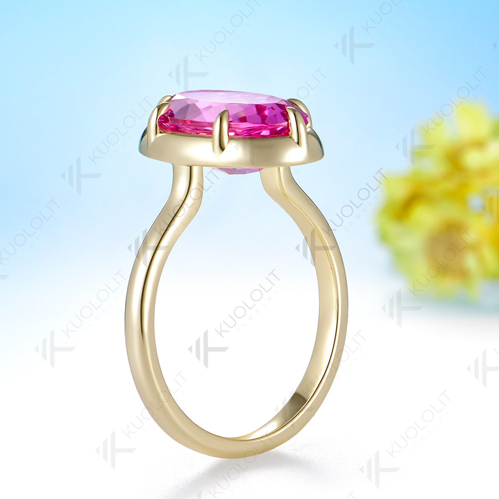 5.5カラット ペアカット ラボグロウン ピンクサファイア  - Moissanite Ring のレビューと価格